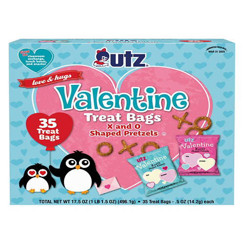Utz Valentine's X & O Shaped Pretzels, 35 count